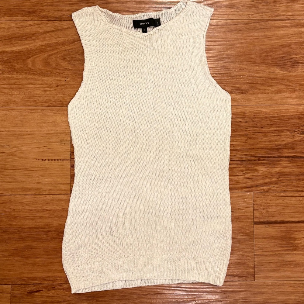 Theory Sleeveless Sweater in Cream size Small - Picture 3 of 6
